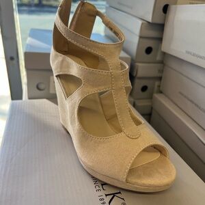 Benjamin Walk Beige Wedge Sandals
